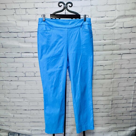 Chico’s 1R Pull-On Pants | Sky Blue Stretch Trousers Size 8R R - Picture 1 of 7